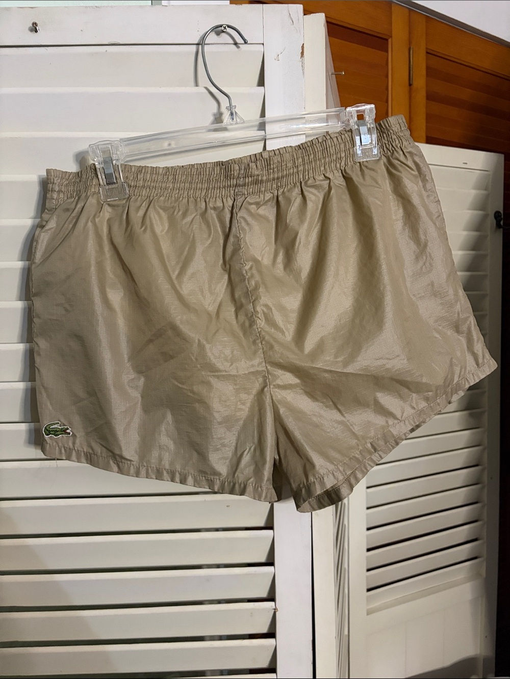 Vintage Izod Lacoste Men’s Tan Swimsuit/ Athletic Shorts
